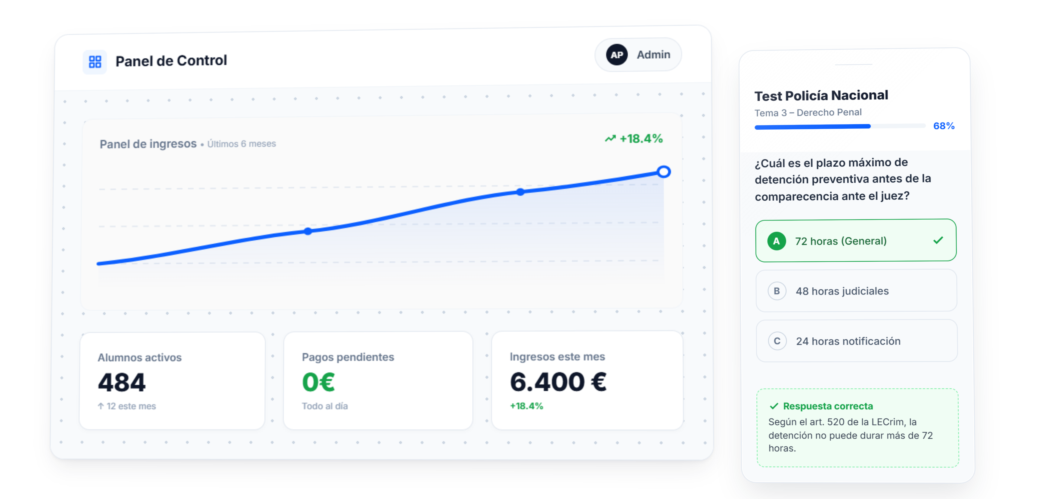 AulaPrep Dashboard y App móvil